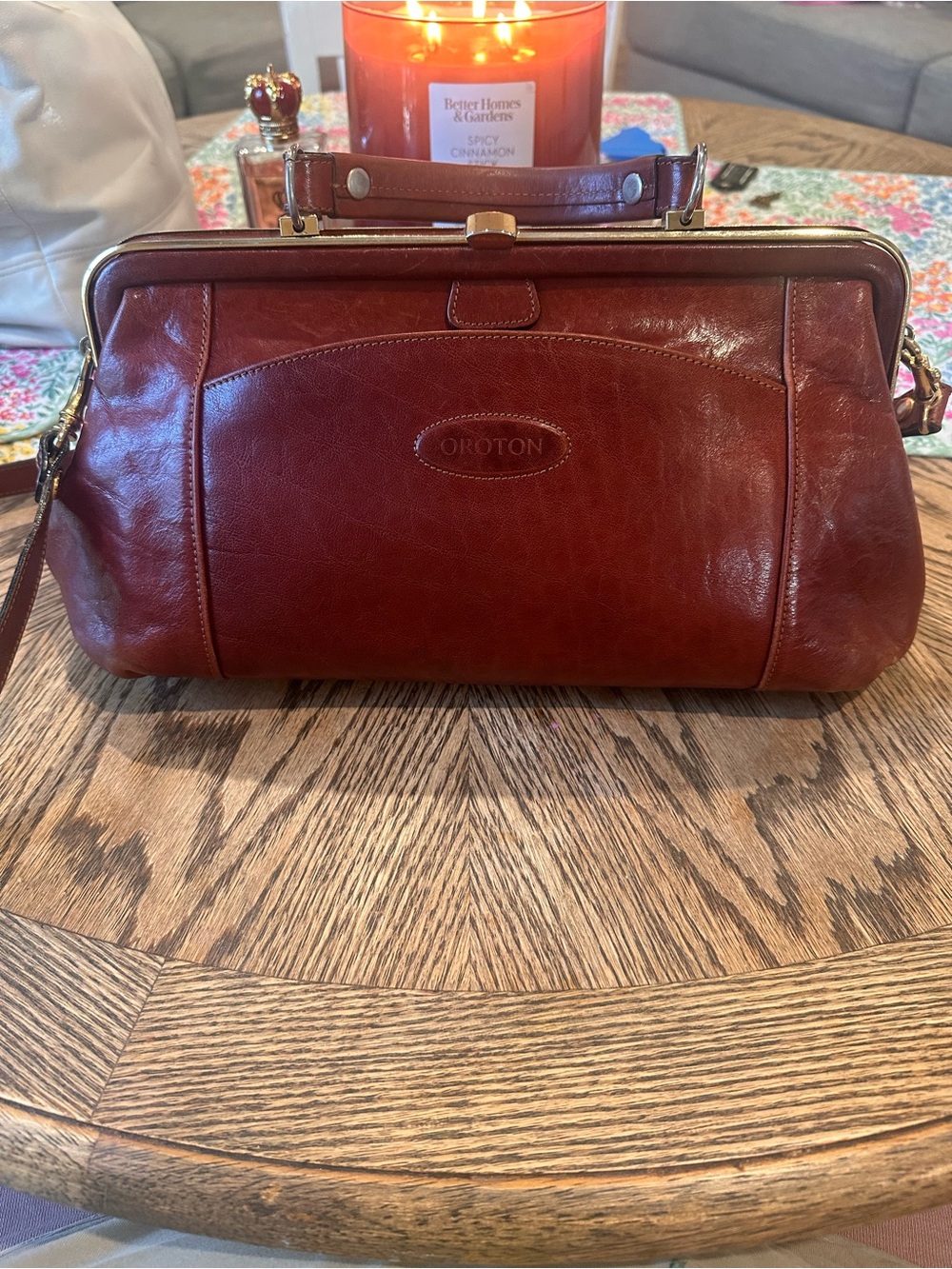Vintage Oroton Doctors Bag Women’s Chestnut Brown Leather Top Handle Australia